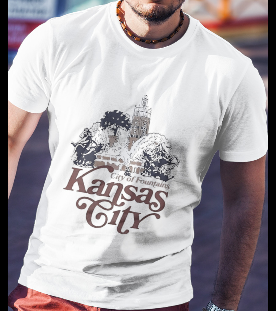 Kansas City City Of Fountains Missouri Tower And Trees T-Shirt