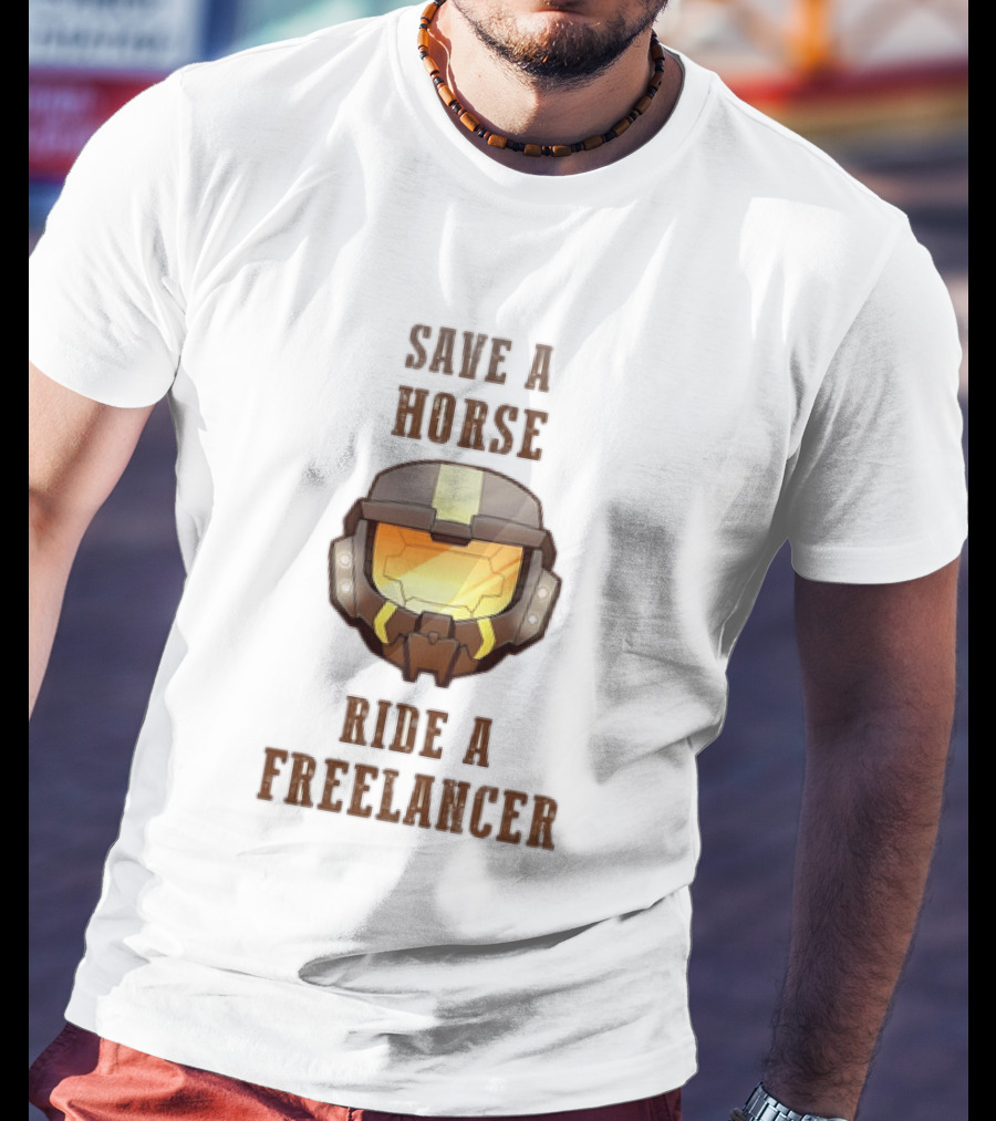 Save A Horse Ride A Freelancer Sci Fi Helmet Visor T-Shirt