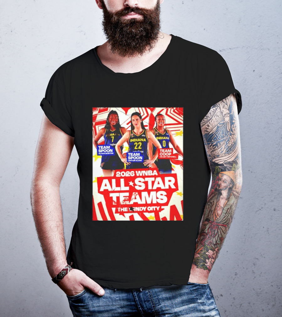 2026 WNBA All Star Teams Aliyah Boston Caitlin Clark Kelsey Mitchell The Indy City T-Shirt