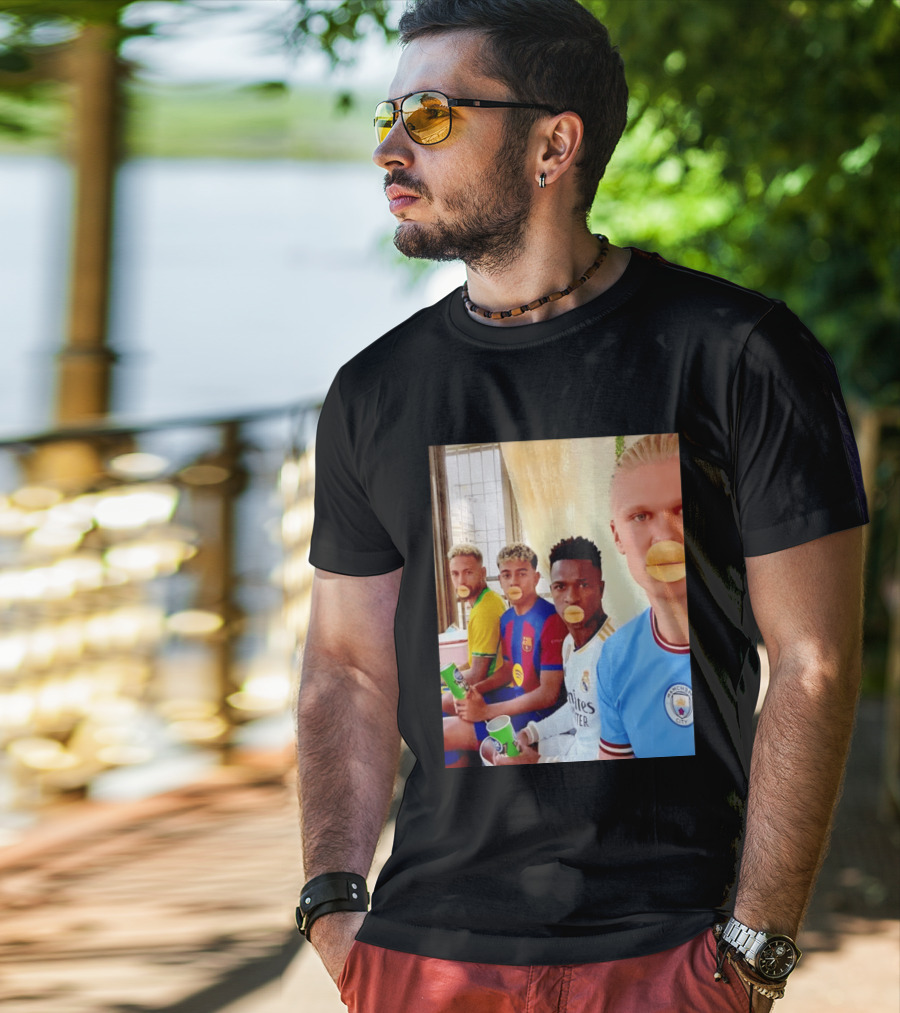 Neymar Vinicius Barcelona Real Madrid Manchester City Football Stars Chips T-Shirt