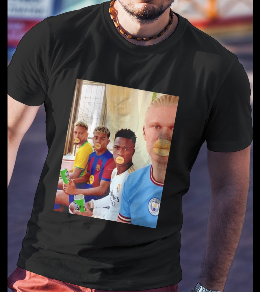 Neymar Vinicius Barcelona Real Madrid Manchester City Football Stars Chips T-Shirt