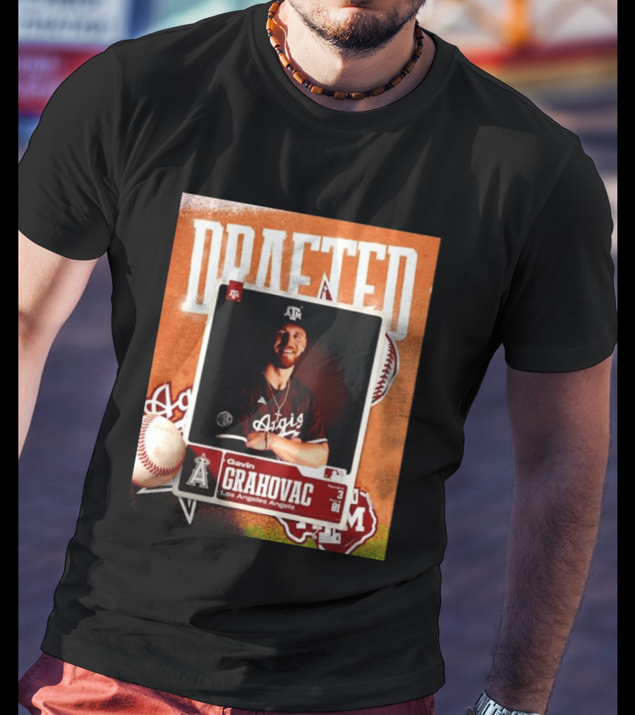 Los Angeles Angels Draft Gavin Grahovac Round 3 Pick 81 T-Shirt