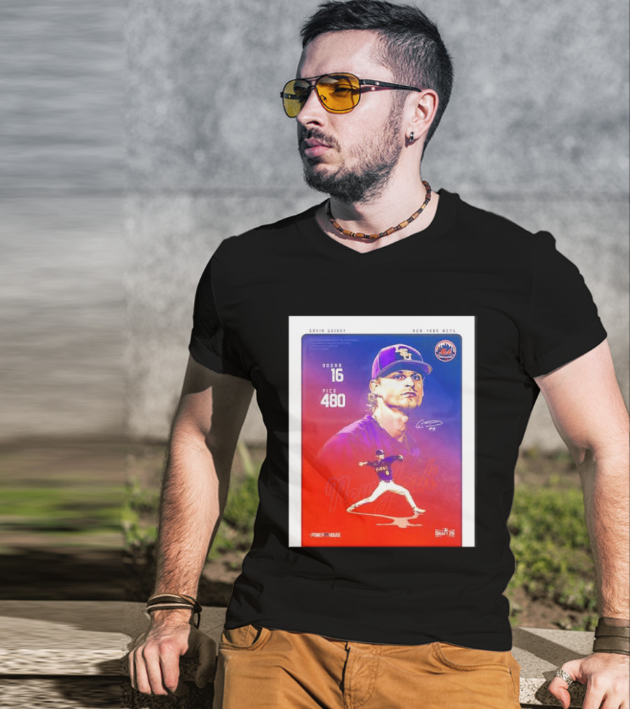 Gavin Guidry New York Mets Round 16 Pick 480 Draft 26 T-Shirt