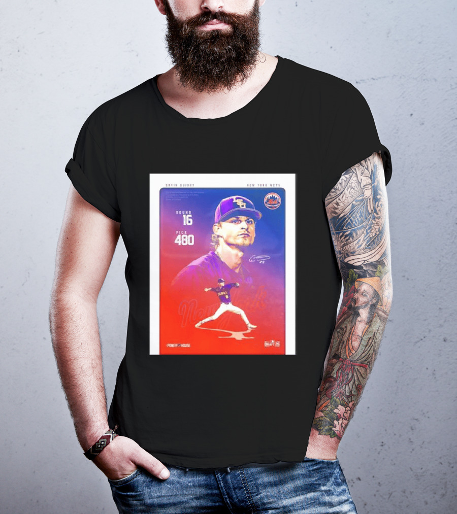 Gavin Guidry New York Mets Round 16 Pick 480 Draft 26 T-Shirt
