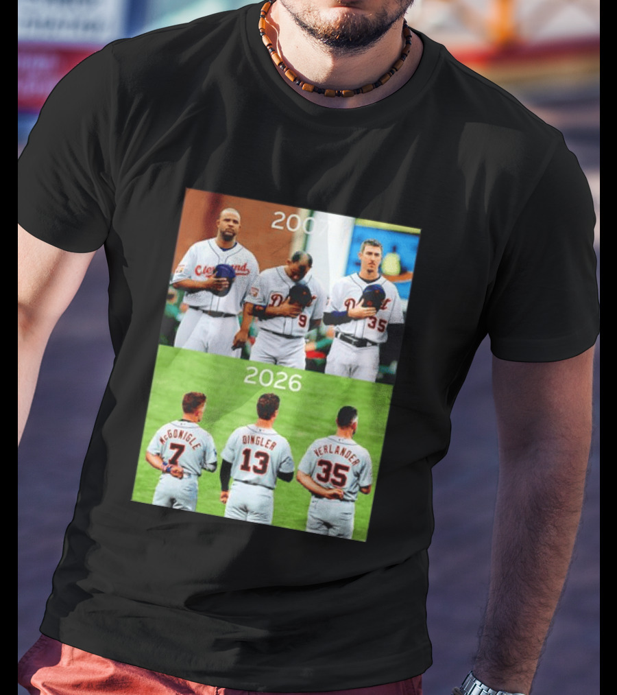 Detroit Tigers 2007 2026 McGonigle Dingler Verlander Comparison T-Shirt