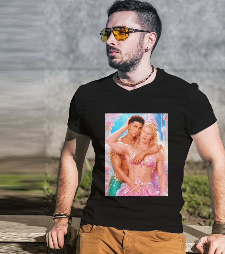 Mermaid Fantasy With Erling Haaland And Jude Bellingham T-Shirt