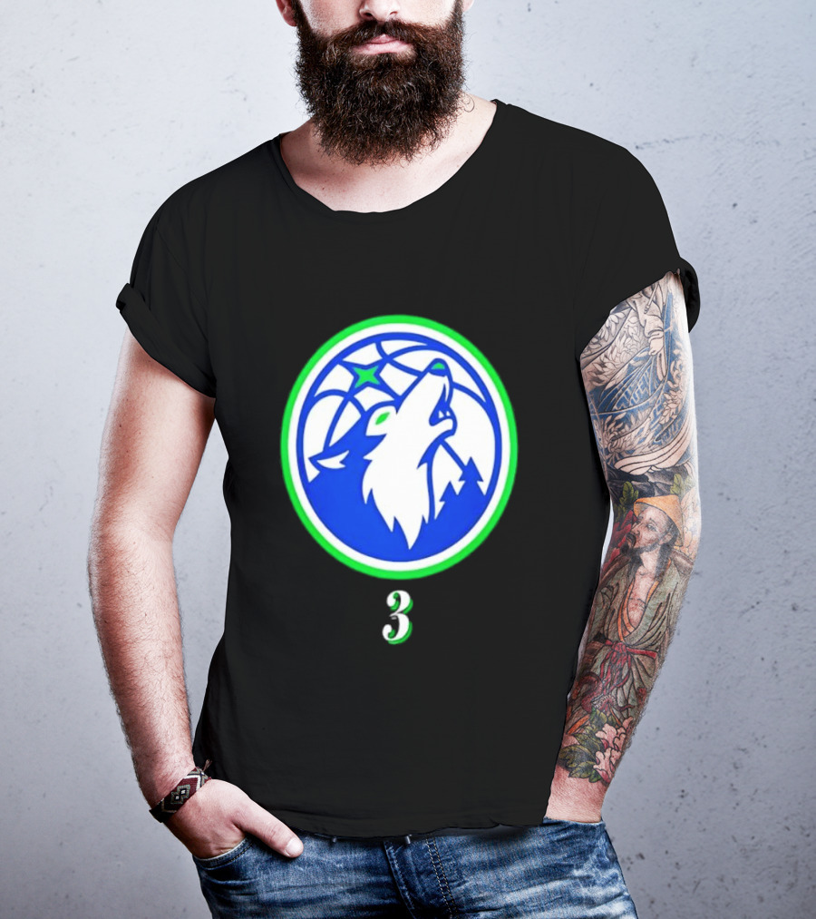 Jaden McDaniels Minnesota Timberwolves 3 Wolf Basketball T-Shirt