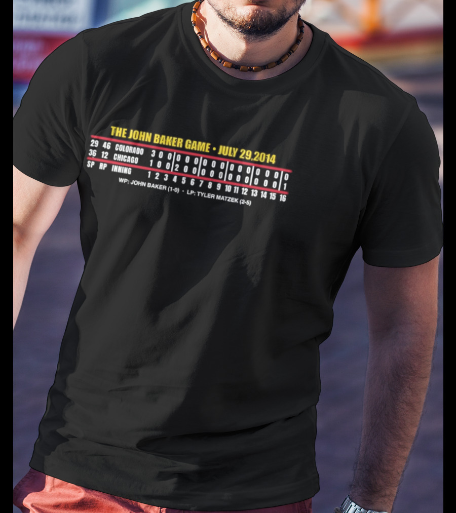 The John Baker Game July 29 2014 Colorado Chicago 5 Innings 16 Innings Victory T-Shirt