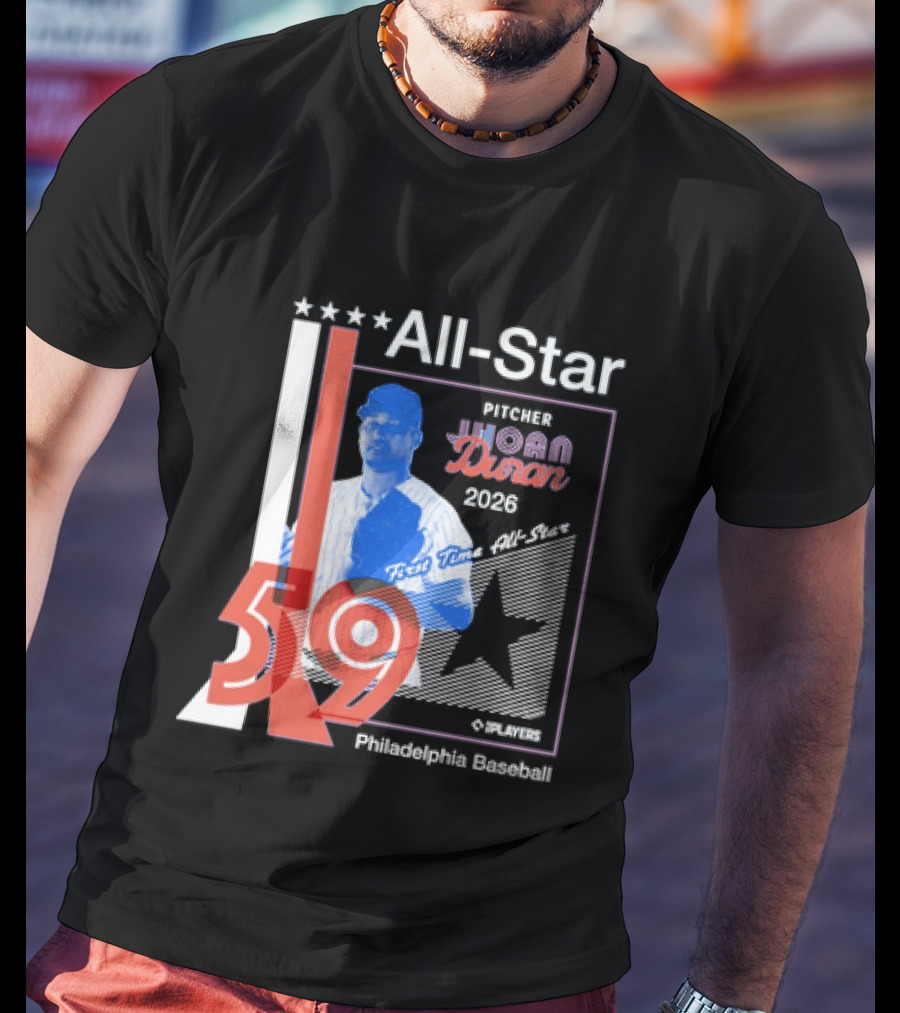 All Star Pitcher Jhoan Duran 2026 First Time Star 59 Philadelphia Baseball T-Shirt
