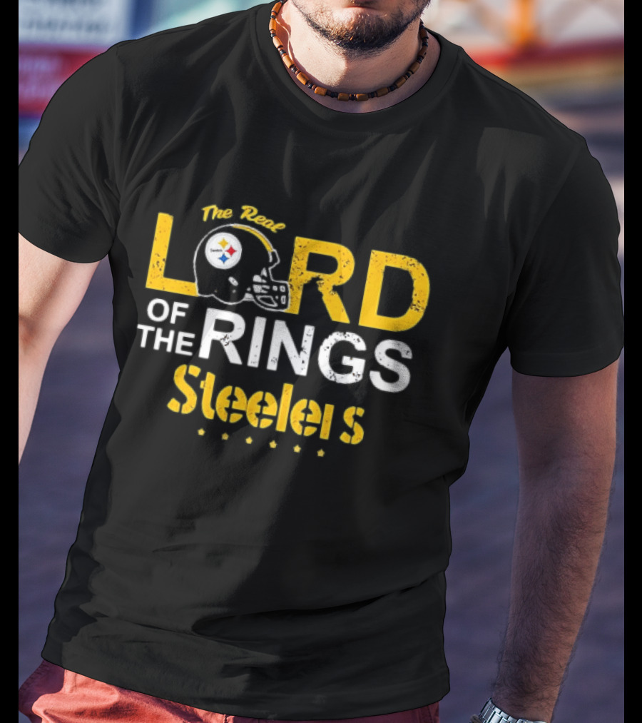 The Real Lord Of The Rings Steelers Pittsburgh Helmets And Stars T-Shirt