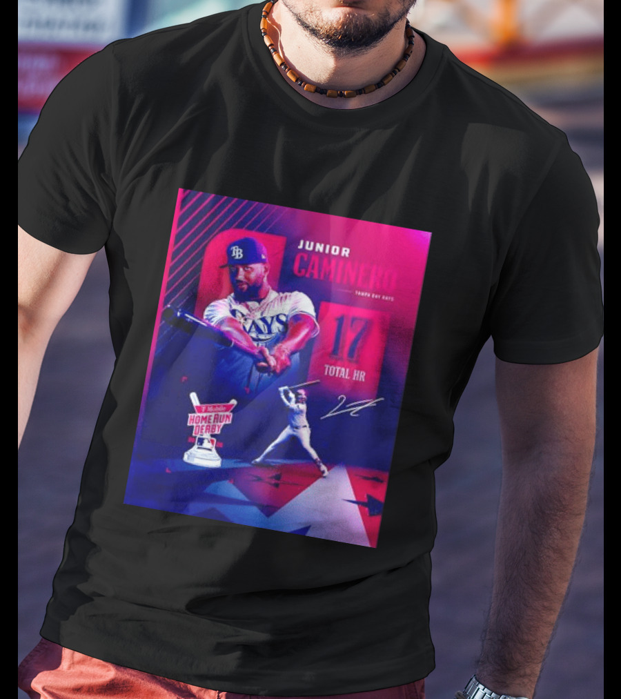 Junior Caminero Tampa Bay Rays 17 Total HR Mobile Home Run Derby 2026 T-Shirt