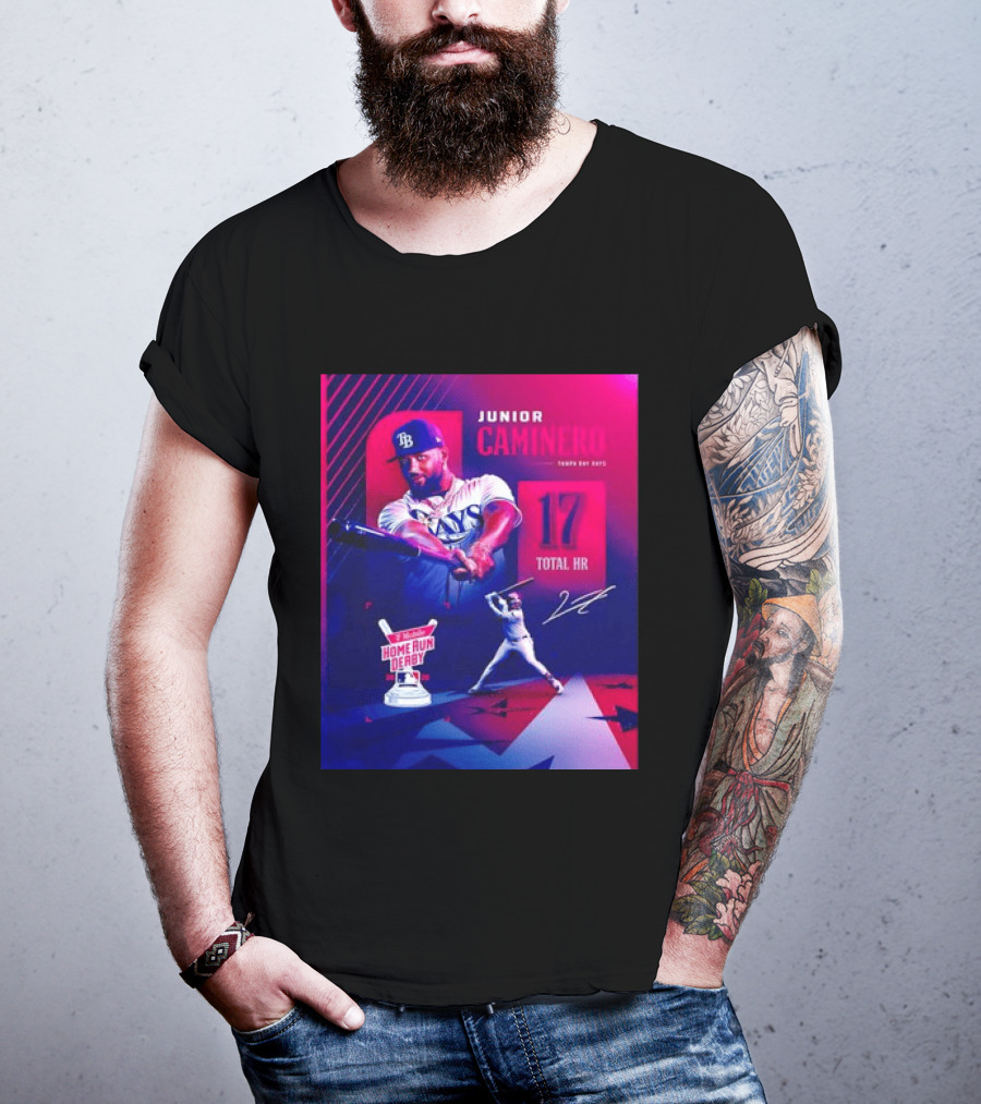Junior Caminero Tampa Bay Rays 17 Total HR Mobile Home Run Derby 2026 T-Shirt