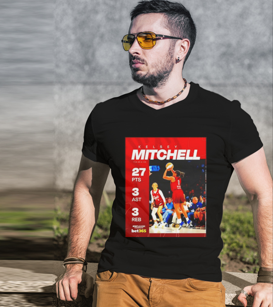 Kelsey Mitchell 27 Points Stat Leader 3 Assists 3 Rebounds At Las Vegas T-Shirt
