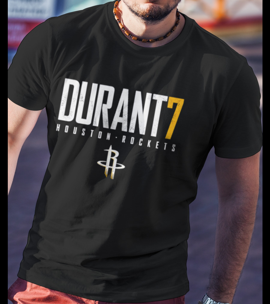 Kevin Durant 7 Houston Rockets Logo Official NBA T-Shirt