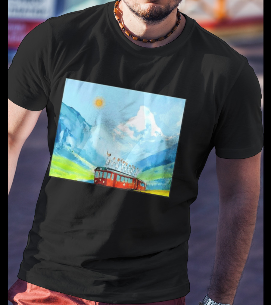 Lionel Messi Argentina Football Team Celebration On Swiss Alps Train T-Shirt