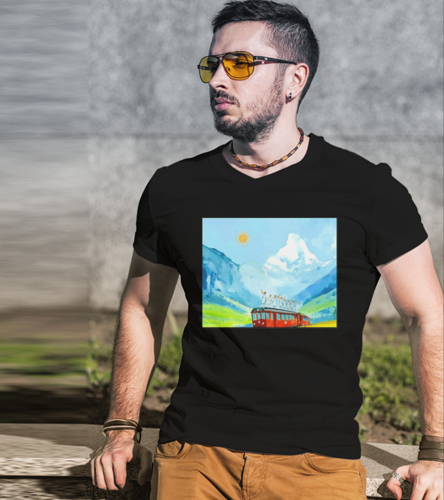 Lionel Messi Argentina Football Team Celebration On Swiss Alps Train T-Shirt
