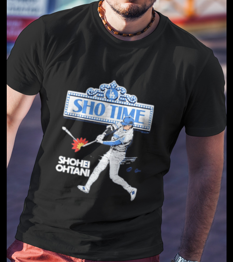 Los Angeles Dodgers Shohei Ohtani Sho Time LA 2026 Baseball Player Hitting Scene T-Shirt