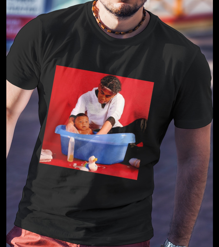 Mbappé Yamal Bath Time Meme With Baby In Blue Tub And Duck T-Shirt