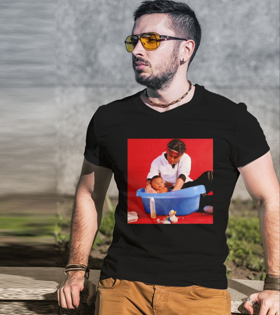 Mbappé Yamal Bath Time Meme With Baby In Blue Tub And Duck T-Shirt