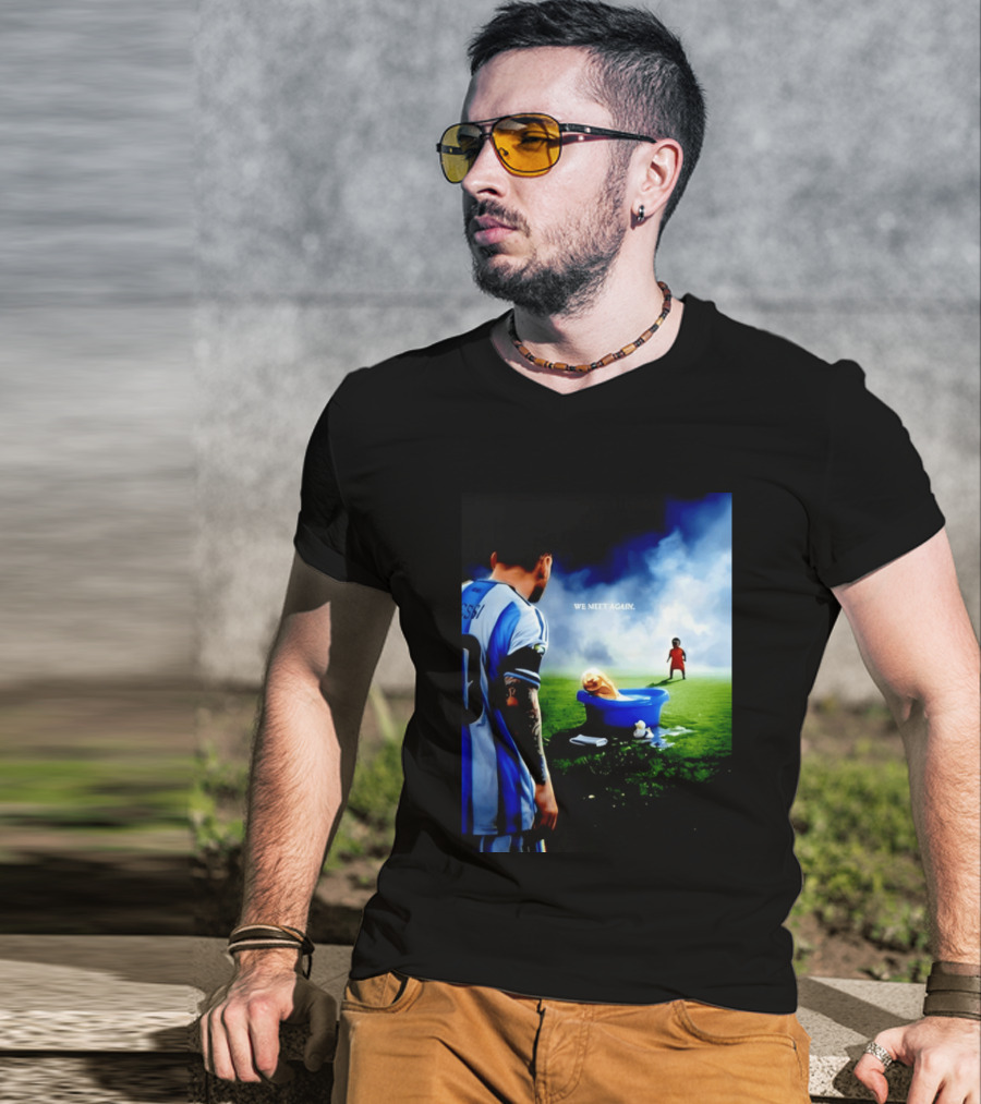Messi X Lamine Yamal We Meet Again Argentina Spain Meme Football Scene T-Shirt