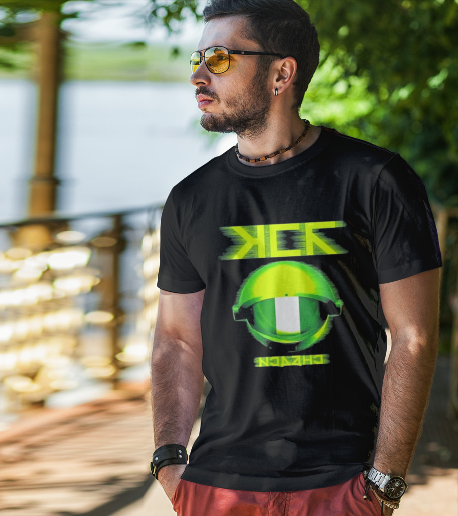 My Chemical Romance MCR Neon Green Glitch Helmet Italy Florence Visarno Arena 15 July 2026 T-Shirt