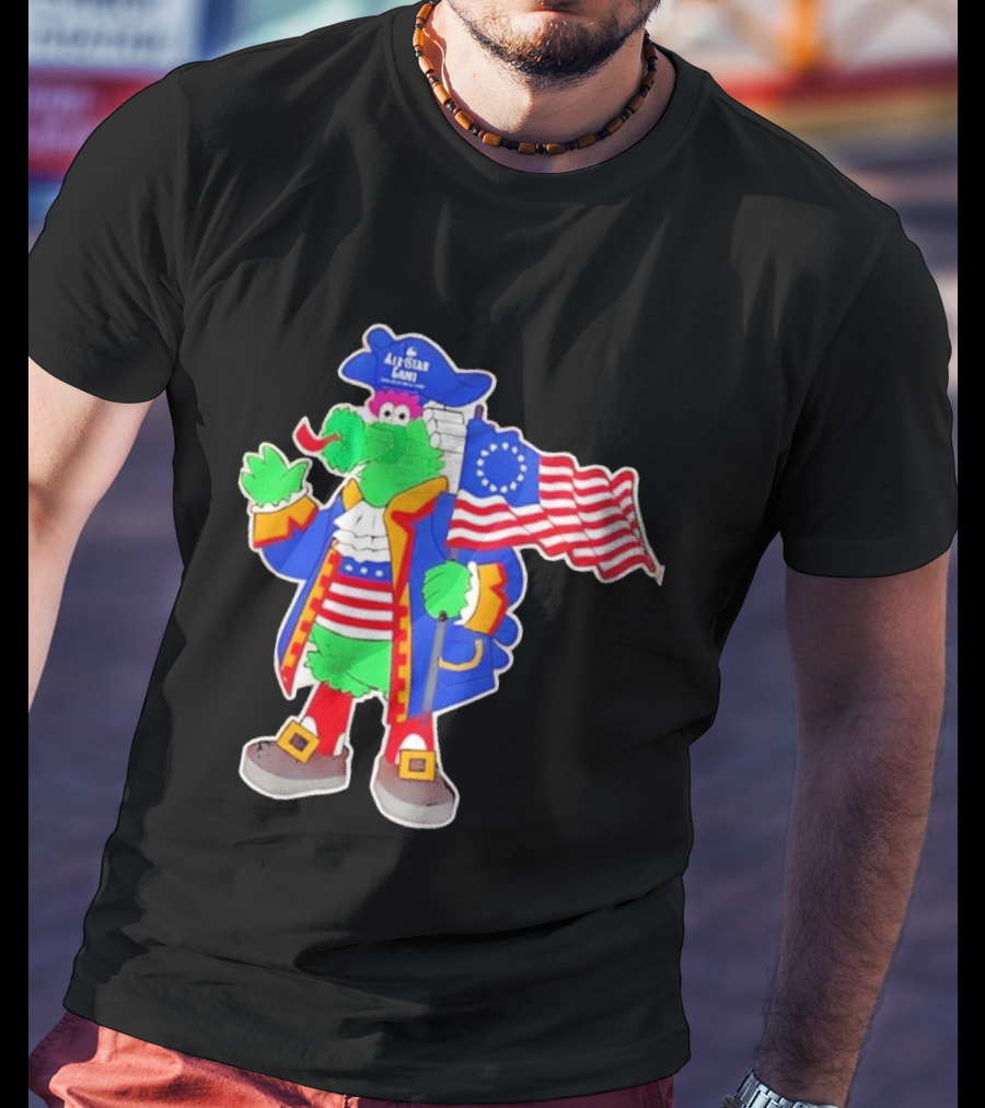 Phillie Phanatic Patriotic 2026 All Star Game Philadelphia Phillies American Flag MLB T-Shirt