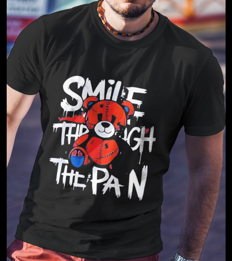 Smile Through The Pain Patchwork Teddy T-Shirt