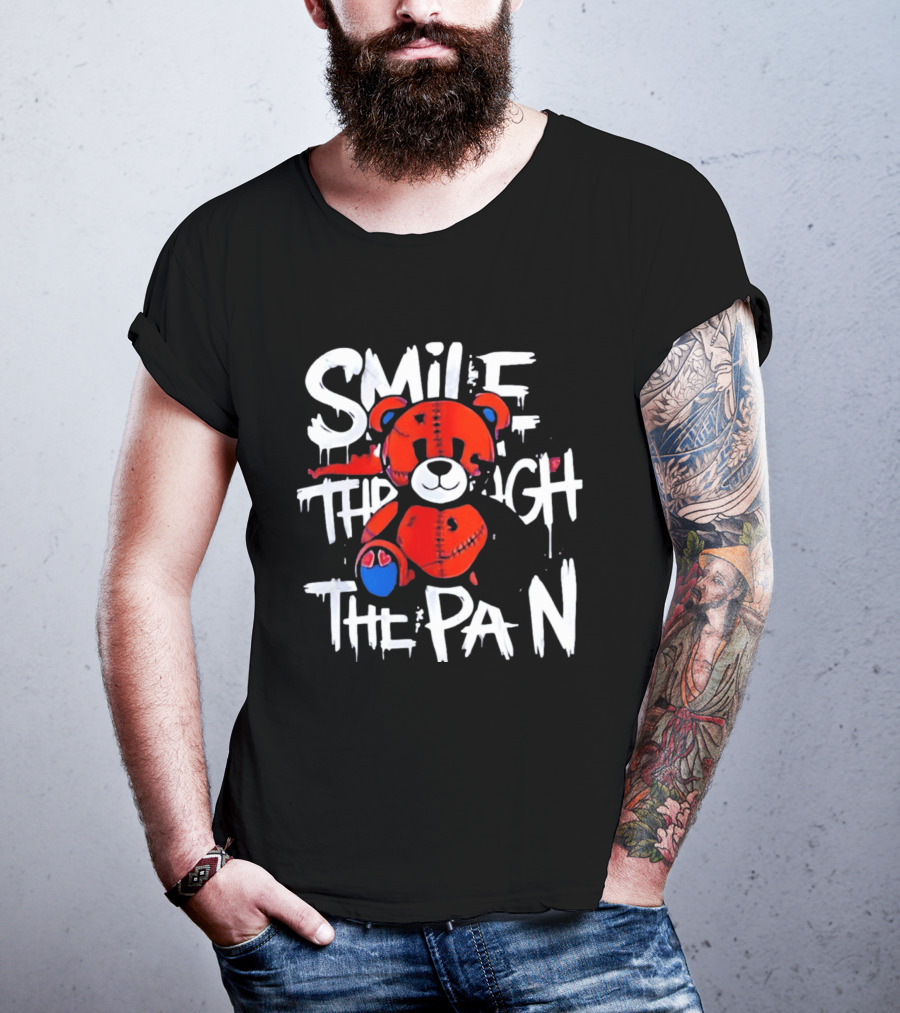 Smile Through The Pain Patchwork Teddy T-Shirt