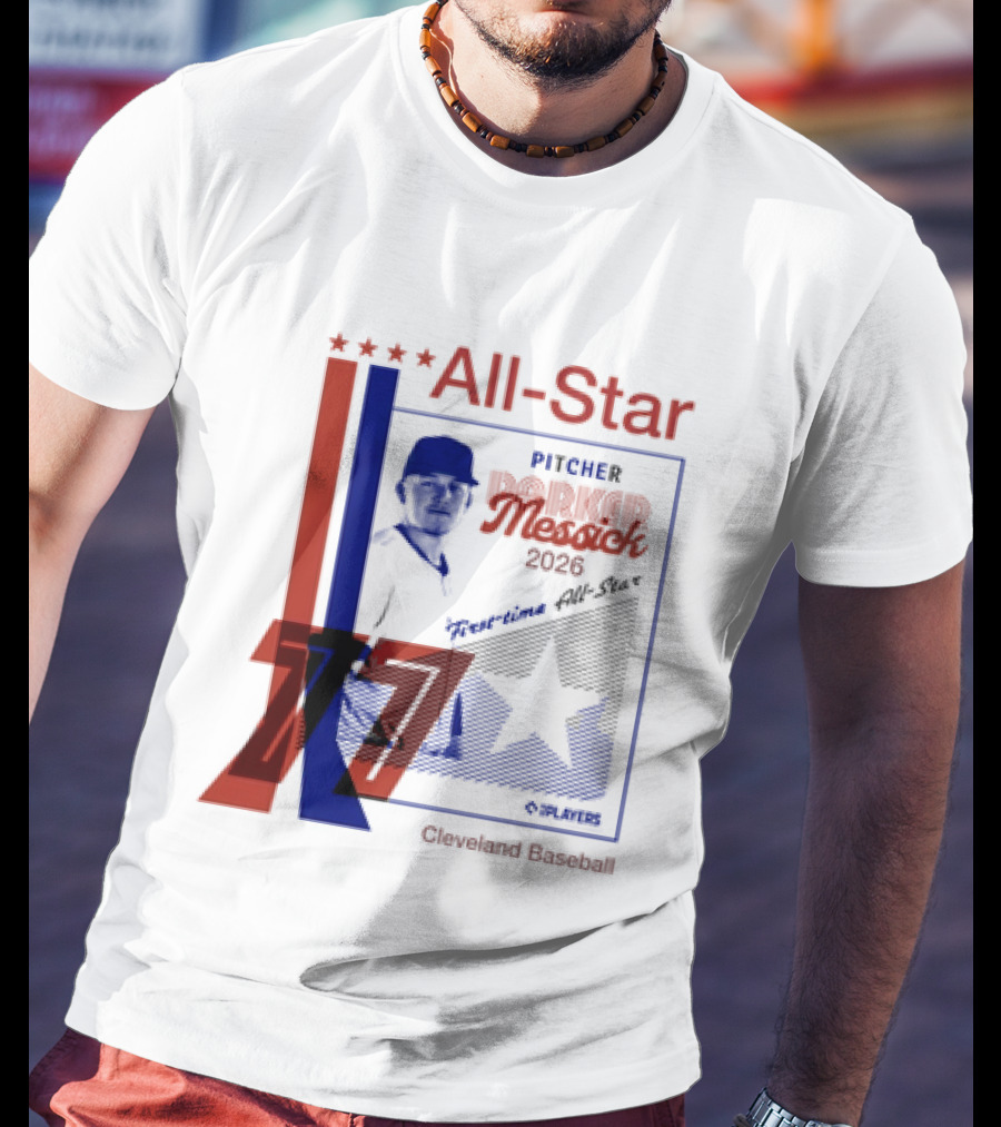 Cleveland Guardians Parker Messick First Time All Star 2026 Pitcher Three Stars T-Shirt