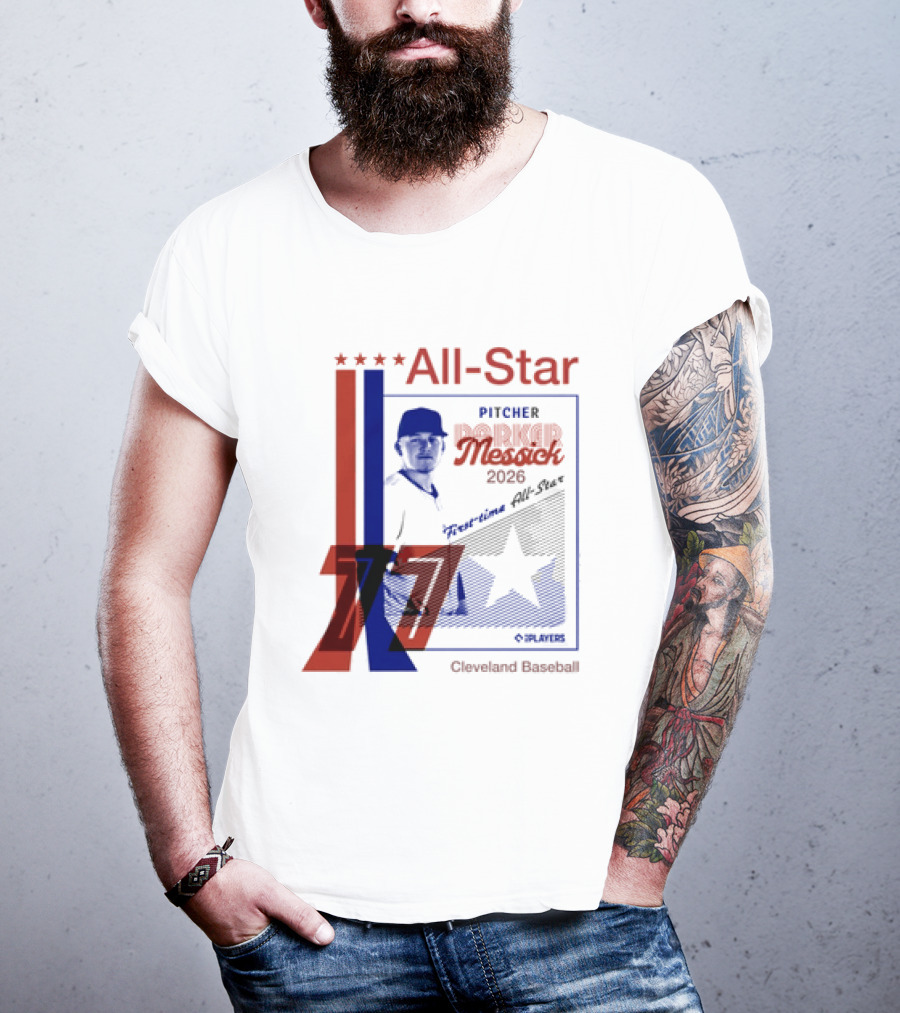 Cleveland Guardians Parker Messick First Time All Star 2026 Pitcher Three Stars T-Shirt
