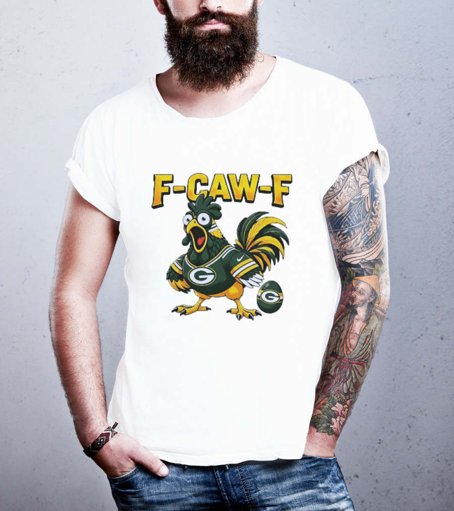 F CAW F Green Bay Packers Rooster Football Fan T-Shirt