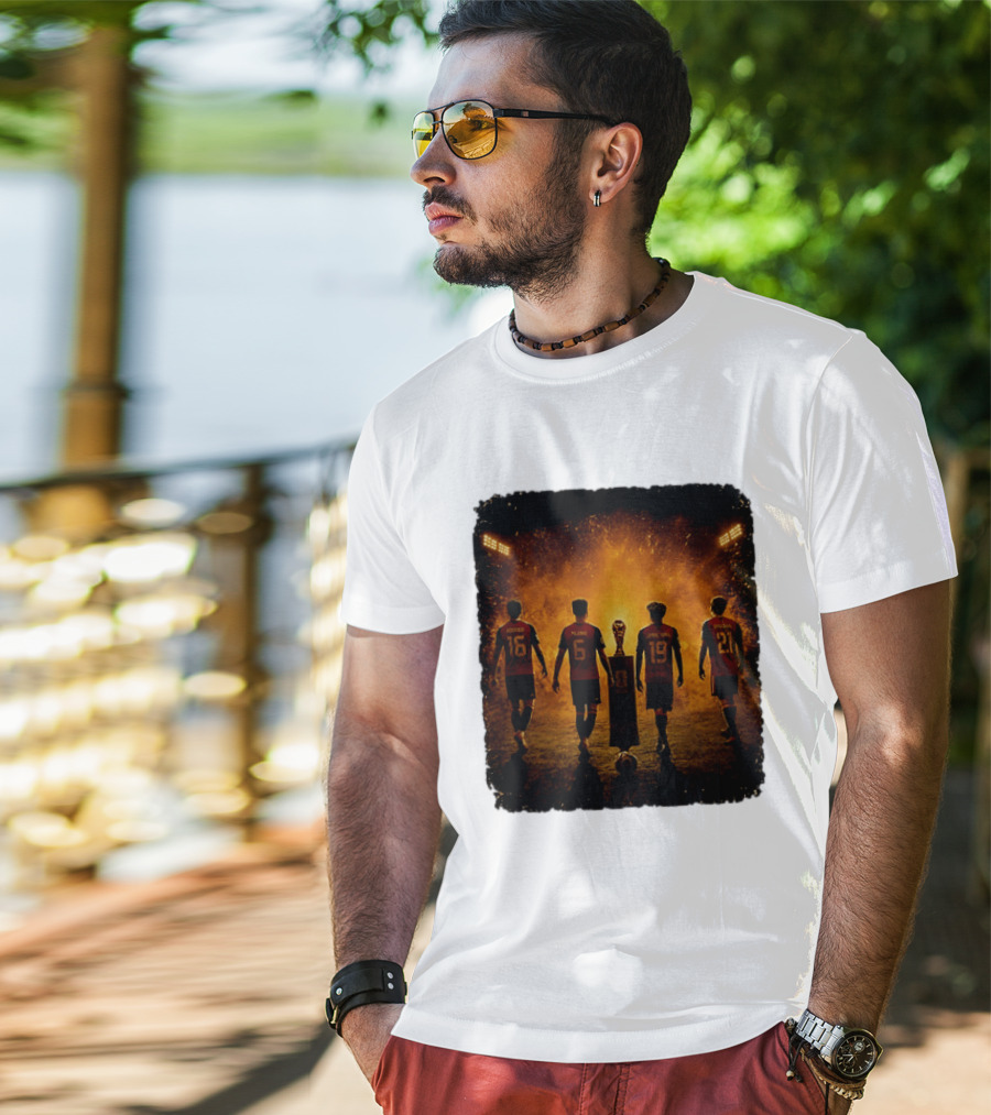 Spain National Football Team Rodrigo Merino Lamine Yamal Oyarzabal Trophy 2026 T-Shirt