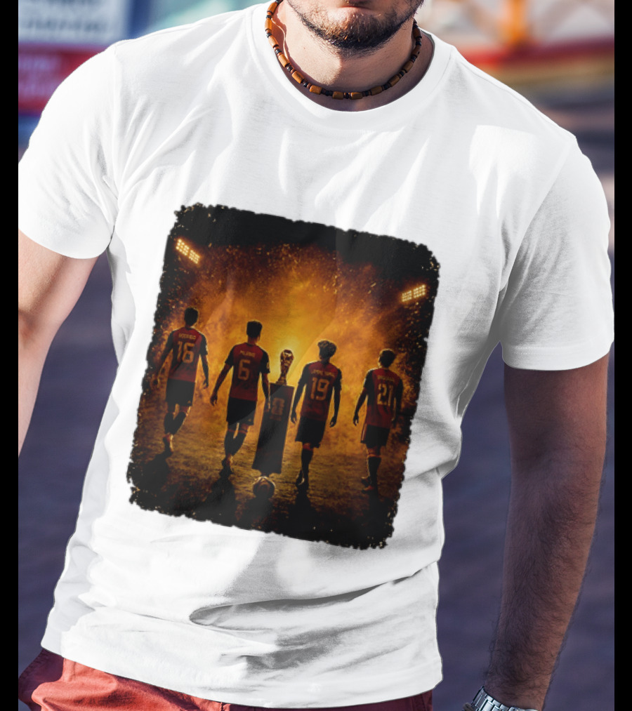 Spain National Football Team Rodrigo Merino Lamine Yamal Oyarzabal Trophy 2026 T-Shirt