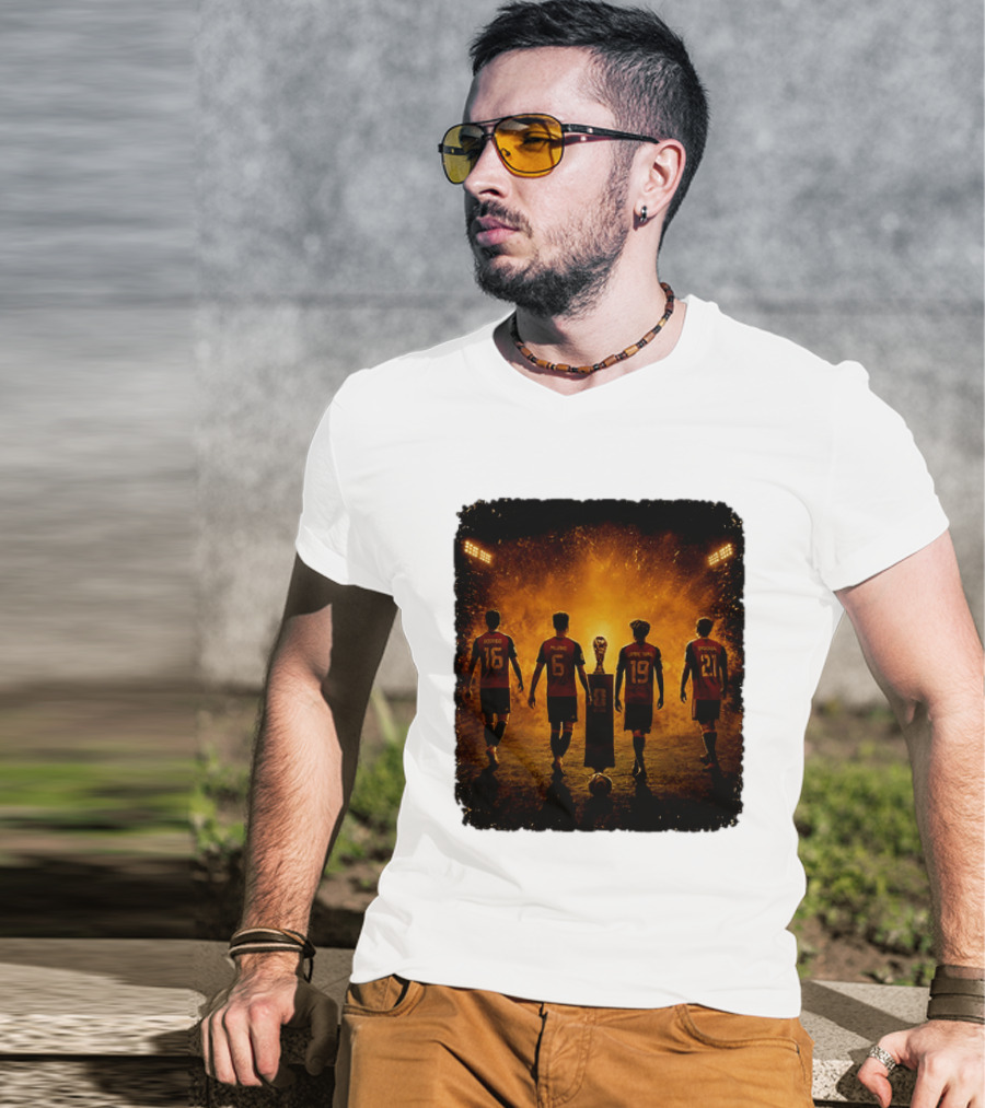 Spain National Football Team Rodrigo Merino Lamine Yamal Oyarzabal Trophy 2026 T-Shirt