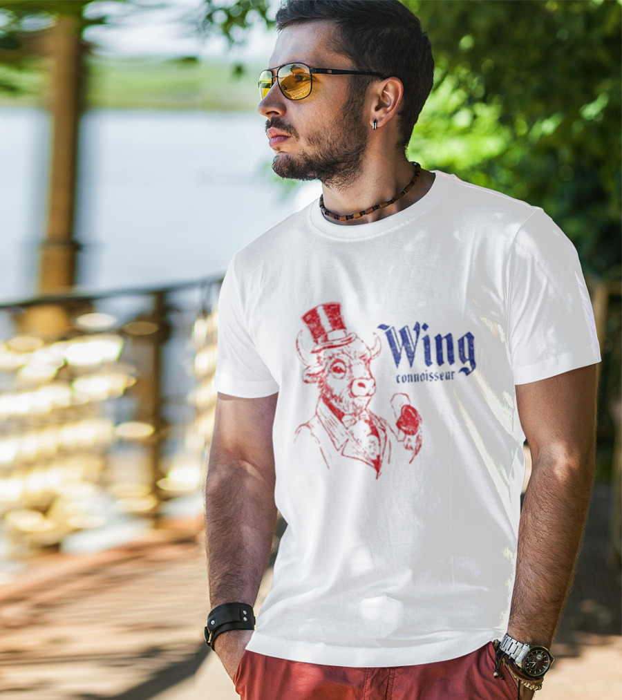 Wing Connoisseur Buffalo Top Hat Bison T-Shirt
