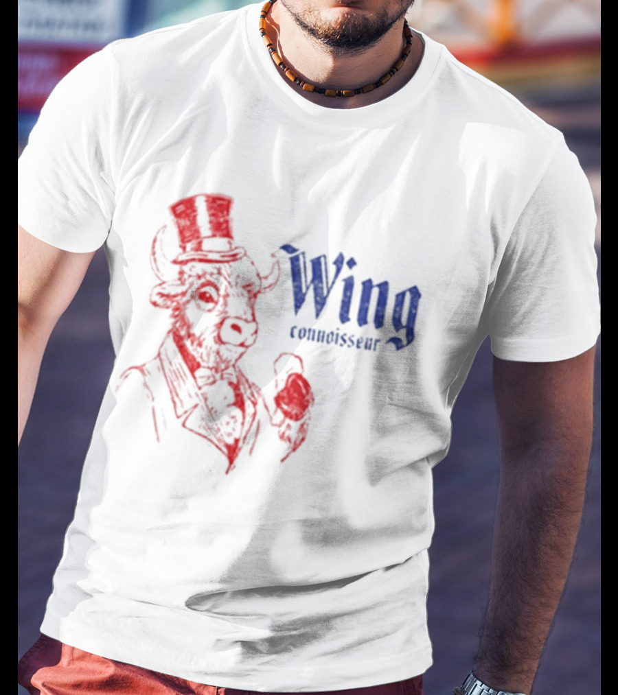 Wing Connoisseur Buffalo Top Hat Bison T-Shirt