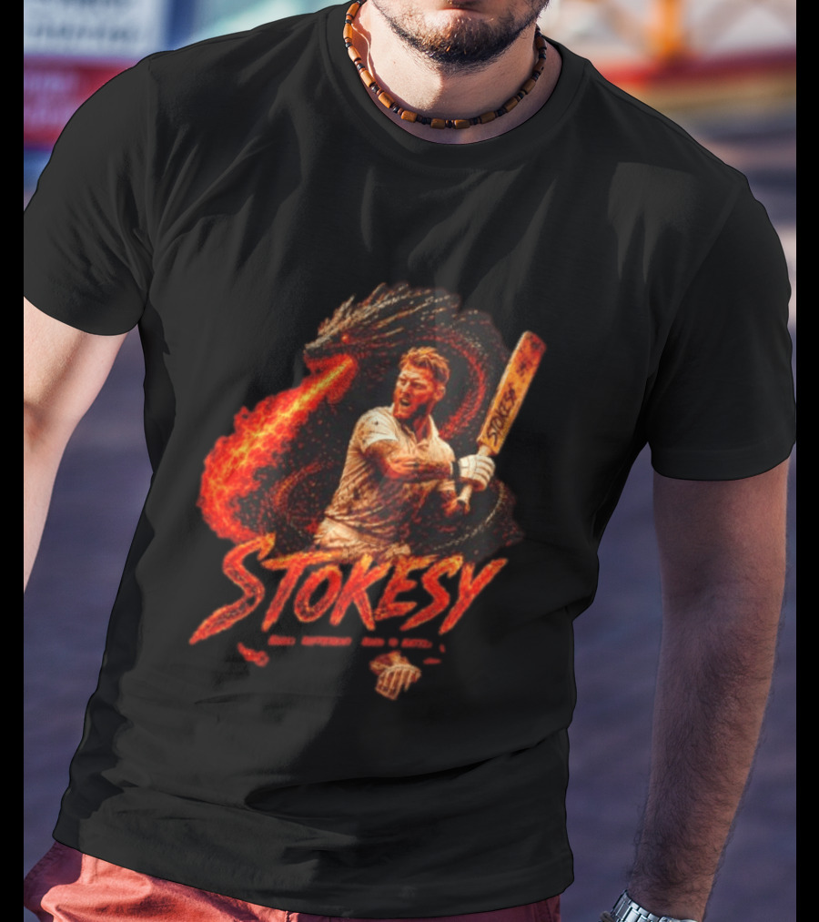 Ben Stokes England Cricket Team STOKESY Built Different Born To Battle Fiery Dragon T-Shirt