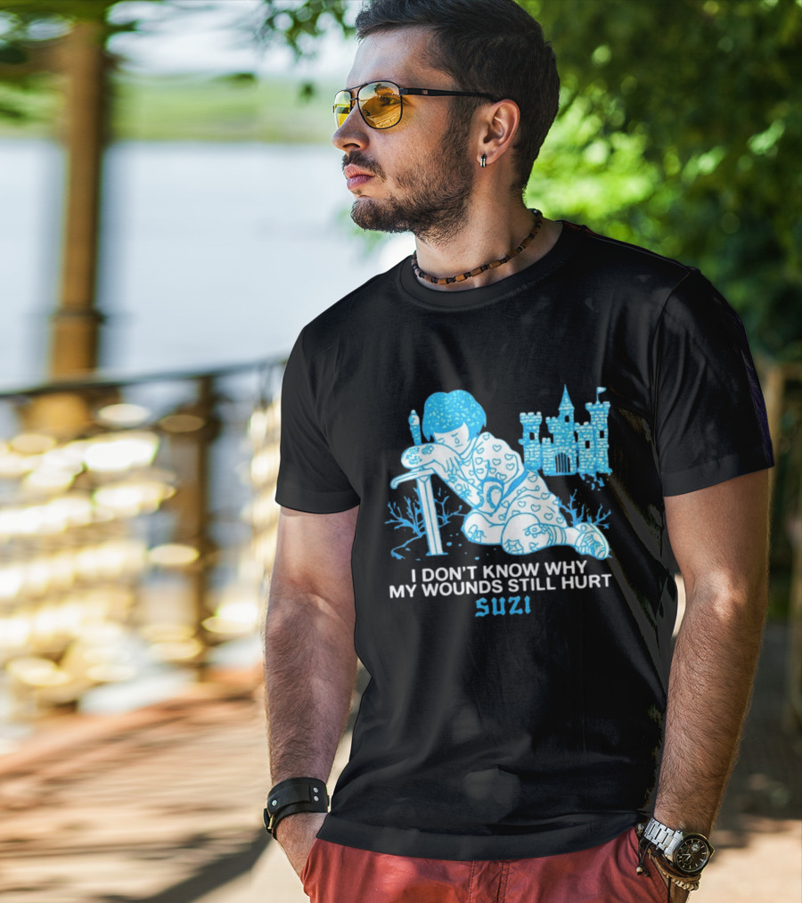 I Don't Know Why My Wounds Still Hurt Suzi Sad Blue Cartoon Castle T-Shirt