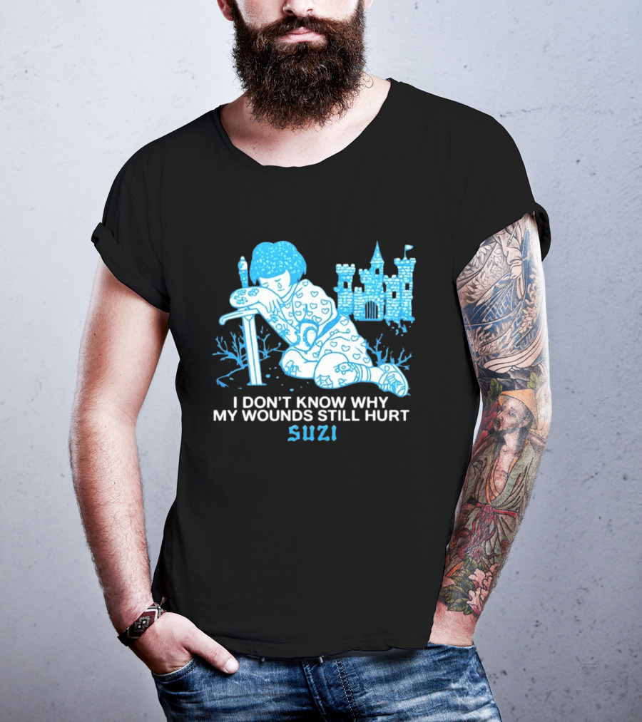 I Don't Know Why My Wounds Still Hurt Suzi Sad Blue Cartoon Castle T-Shirt