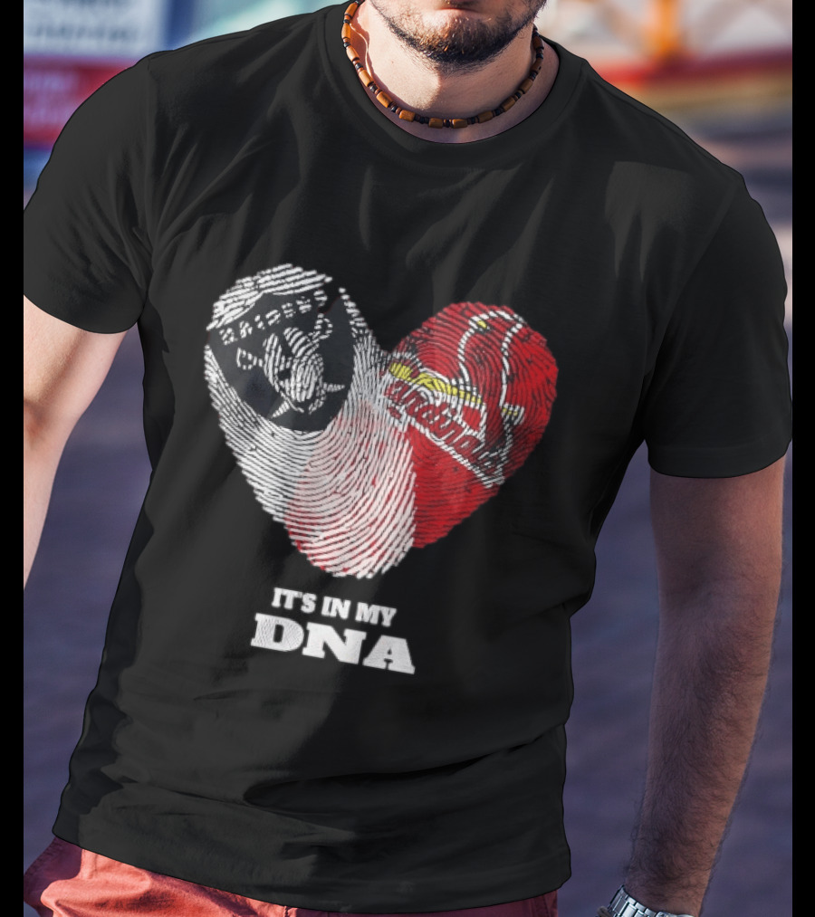 Las Vegas Raiders Washington Commanders It's In My DNA Fingerprint Heart T-Shirt