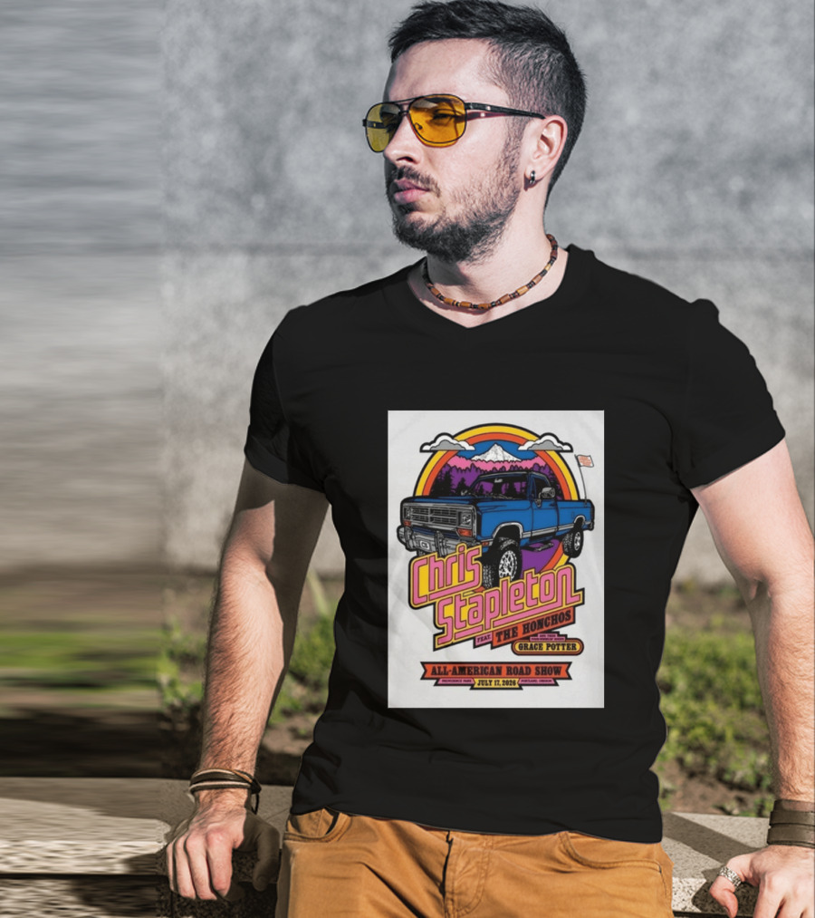 Chris Stapleton Feat The Honchos Grace Potter All American Road Show Providence Park Portland Oregon July 17 2026 T-Shirt