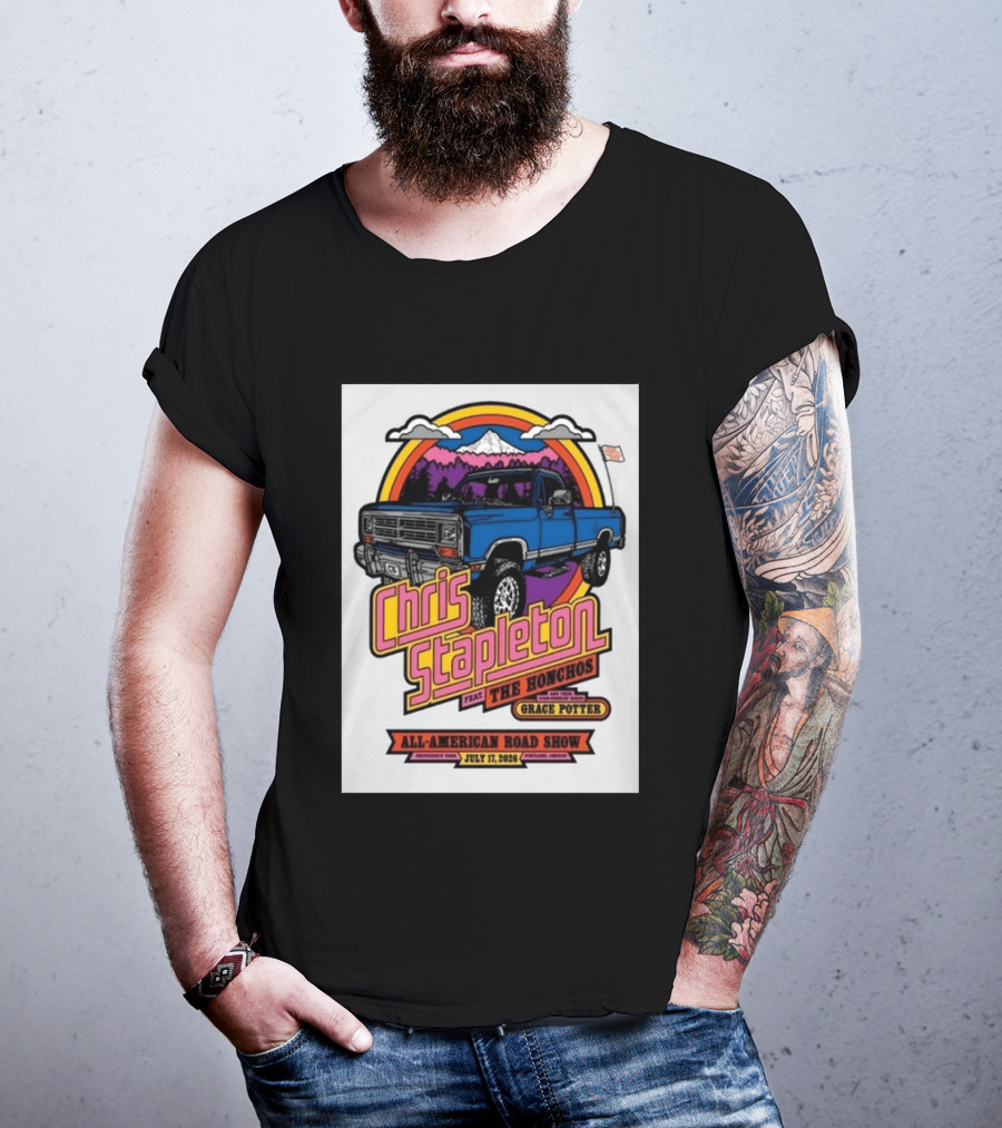 Chris Stapleton Feat The Honchos Grace Potter All American Road Show Providence Park Portland Oregon July 17 2026 T-Shirt