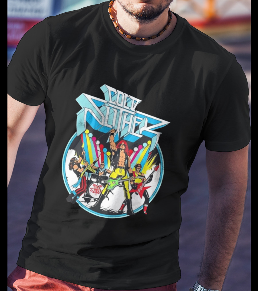 Cold Slither Band Members Rocking Live Performance Retro Vibes T-Shirt