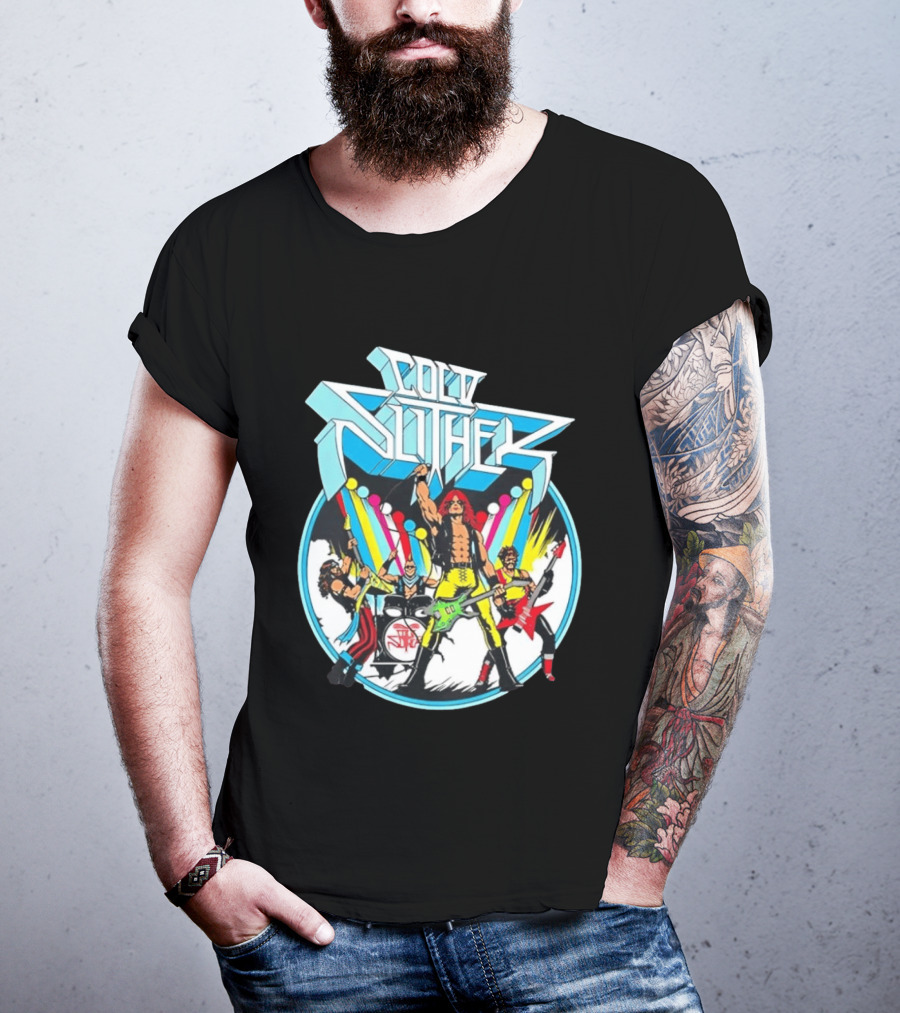 Cold Slither Band Members Rocking Live Performance Retro Vibes T-Shirt