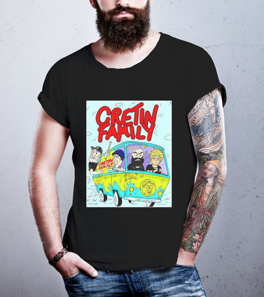 Cretin Family Punk Ramones Gabba Gabba Hey Van Cartoon T-Shirt