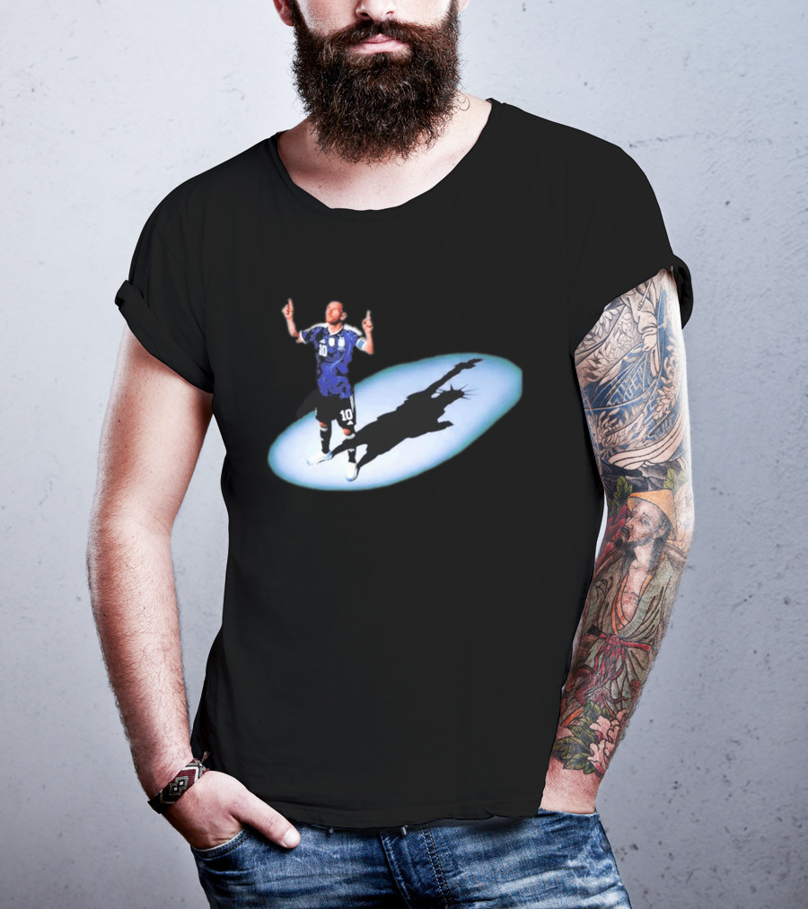 Lionel Messi Iconic Argentina Celebration With Liberty Shadow T-Shirt