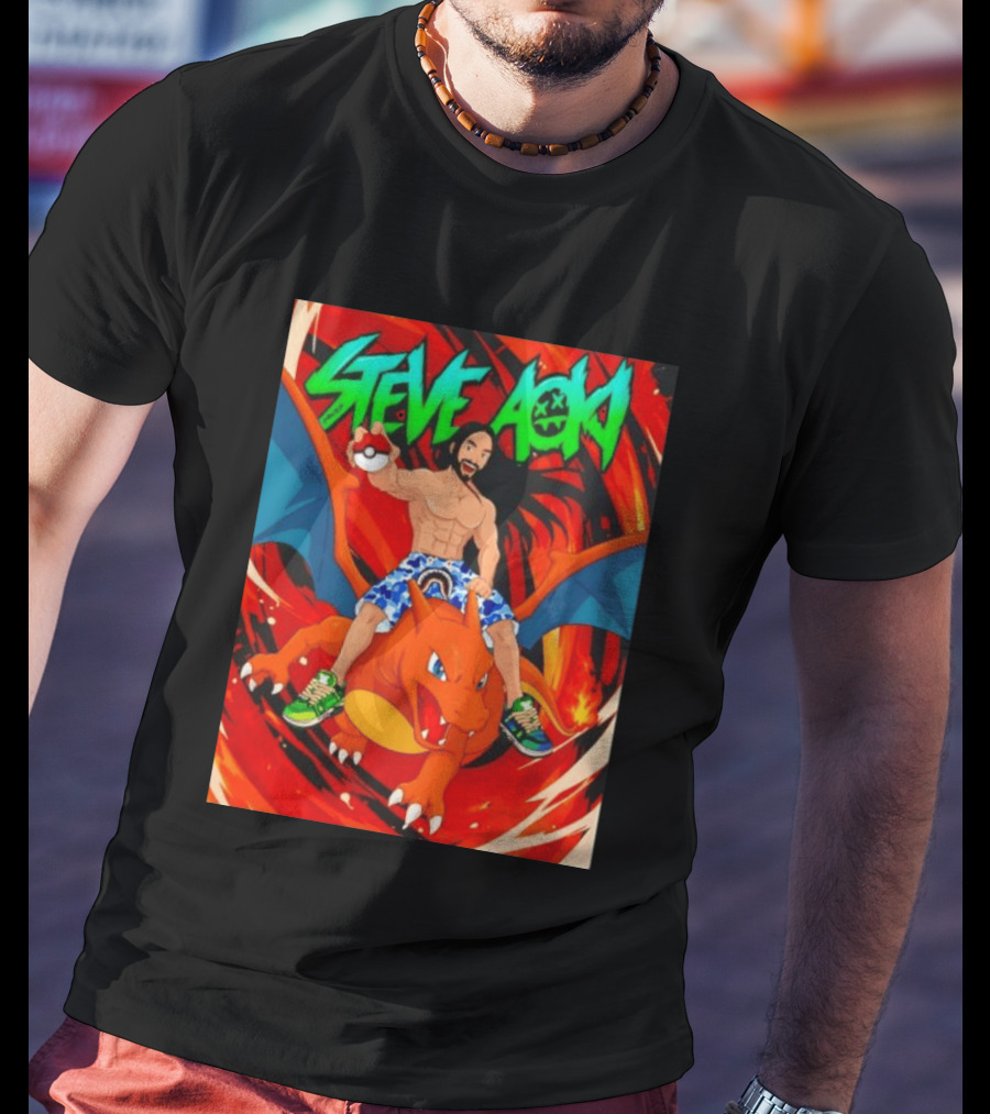 Steve Aoki Pokémon Charizard Adventure T-Shirt