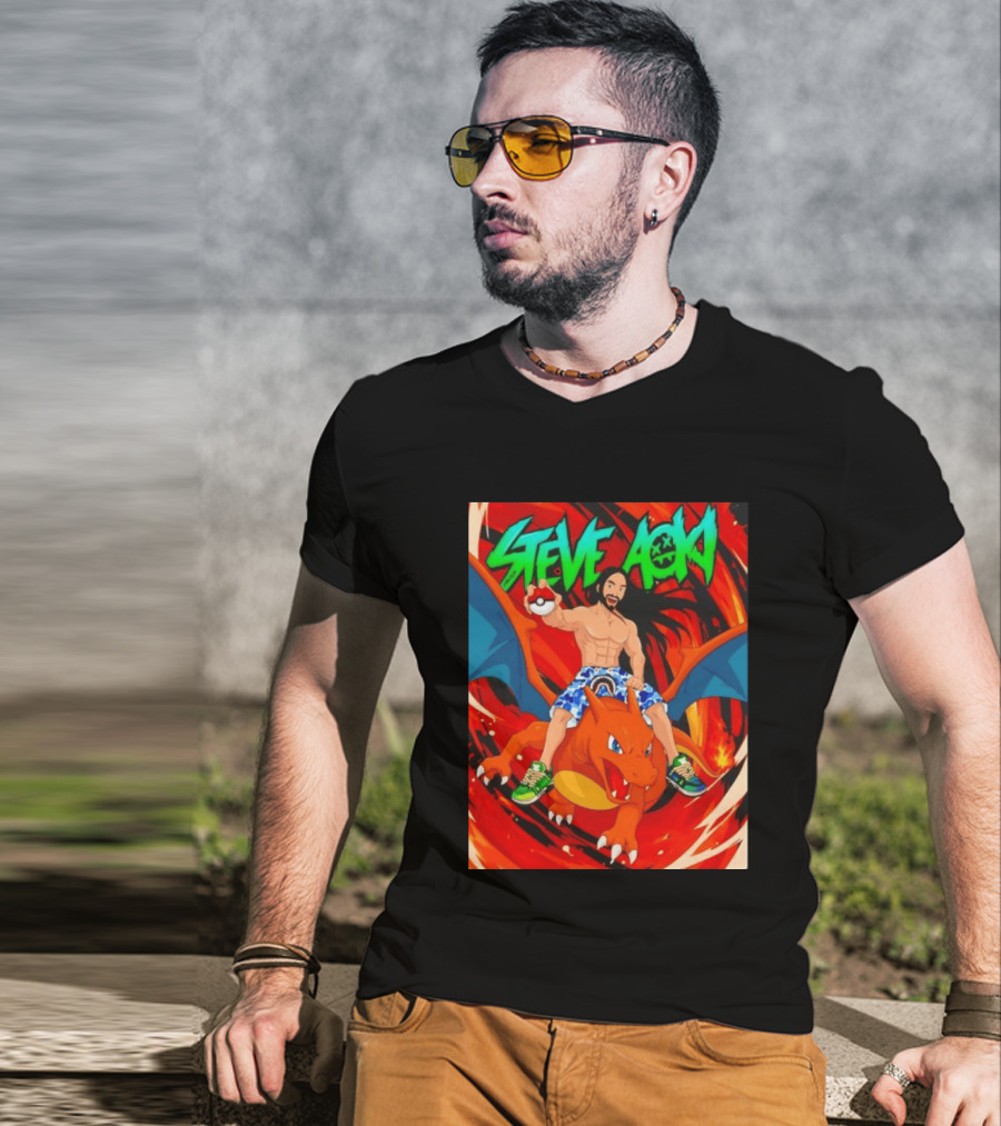 Steve Aoki Pokémon Charizard Adventure T-Shirt