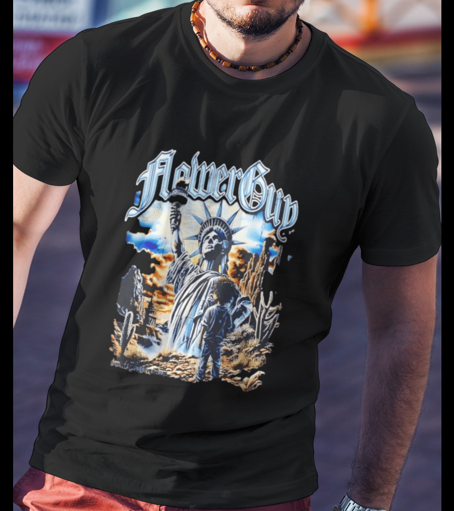 FlowerGuy Statue Of Liberty And Child In Desert Scene T-Shirt