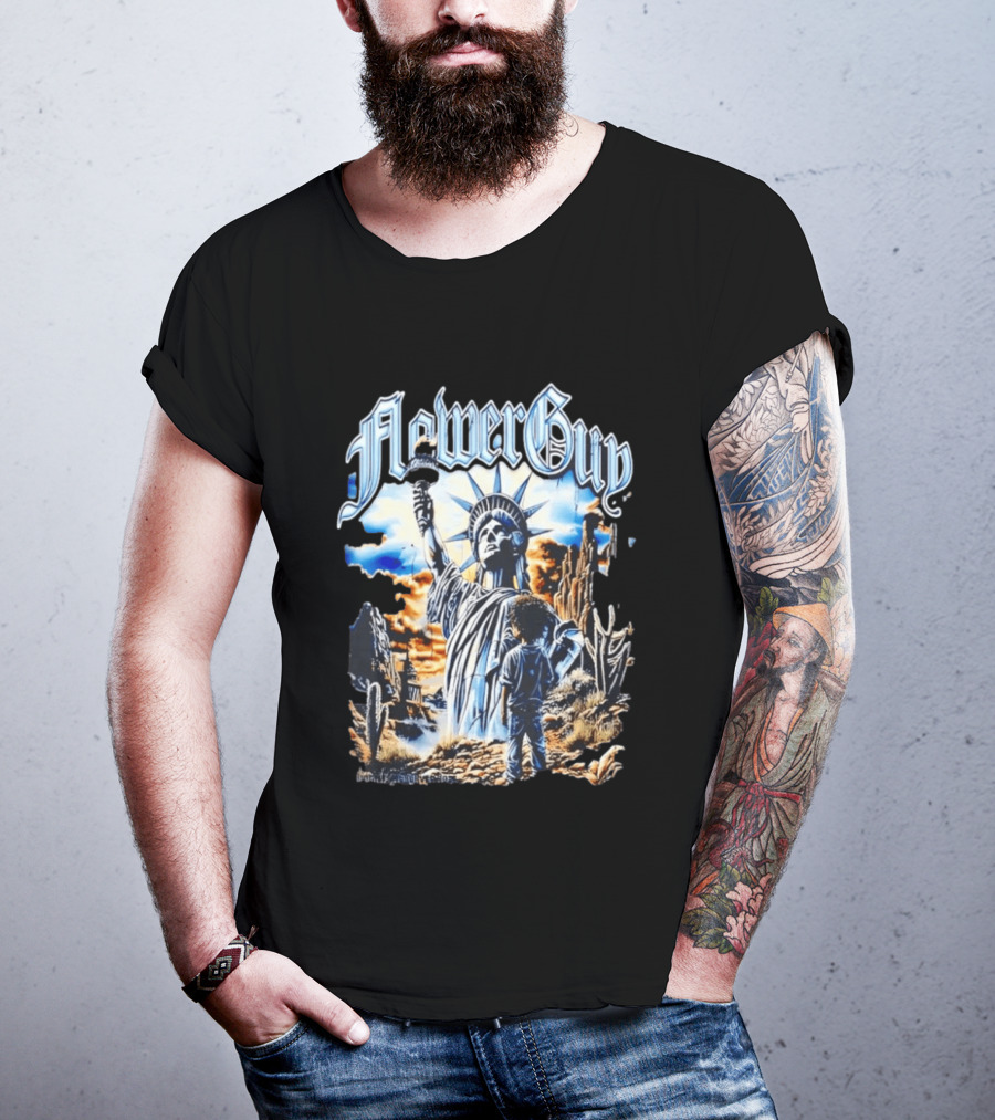 FlowerGuy Statue Of Liberty And Child In Desert Scene T-Shirt